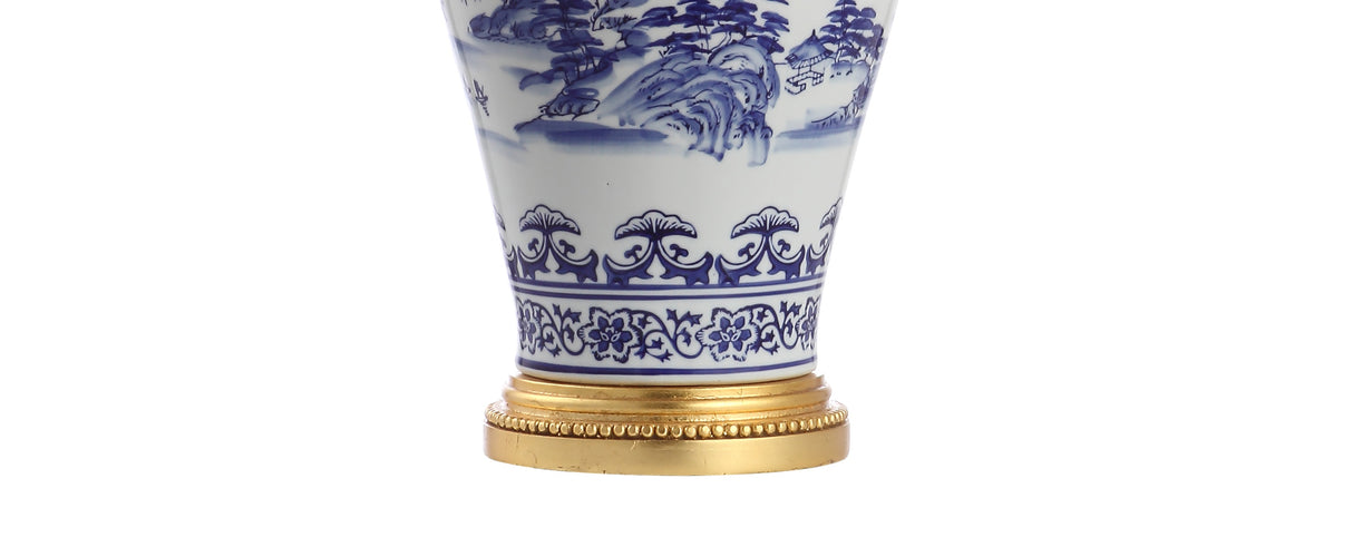 Zhou Ceramic/Iron Traditional Cottage LED Table Lamp
