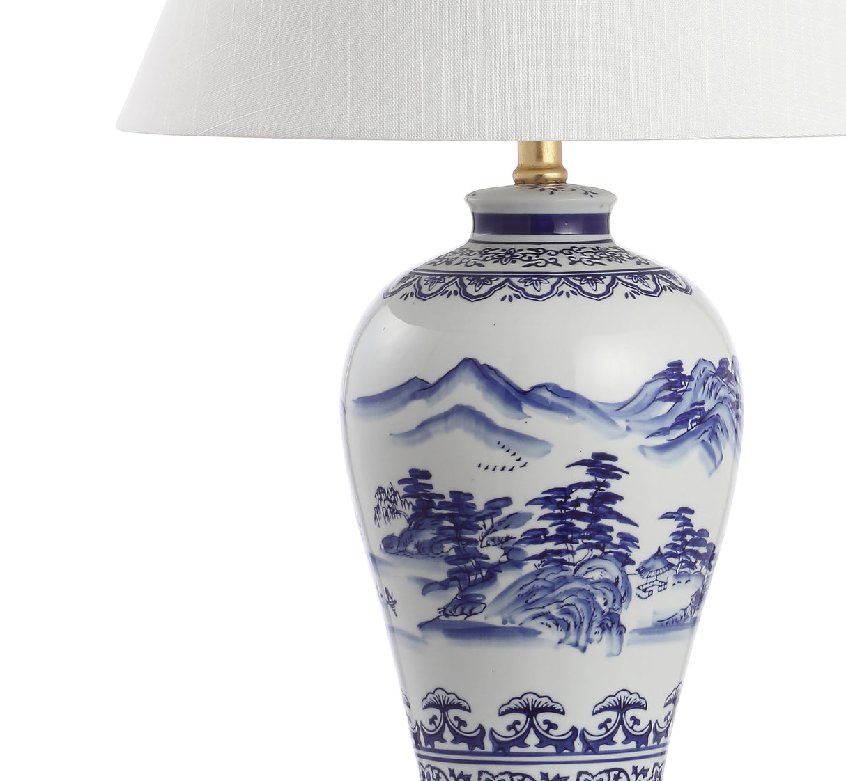 Zhou Ceramic/Iron Traditional Cottage LED Table Lamp