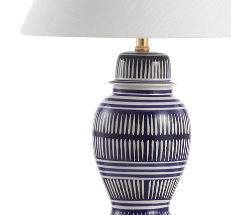 Reed Ceramic/Iron Modern Coastal LED Table Lamp