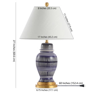 Reed Ceramic/Iron Modern Coastal LED Table Lamp