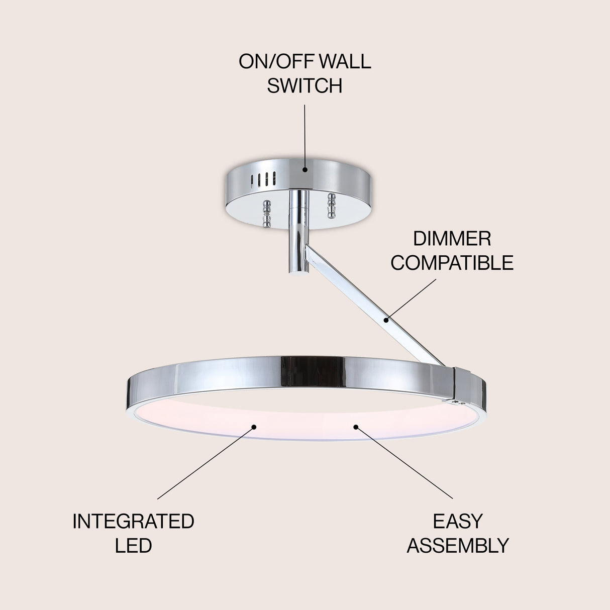 Owen Dimmable Integrated LED Metal Semi-Flush Mount