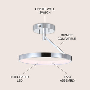 Owen Dimmable Integrated LED Metal Semi-Flush Mount
