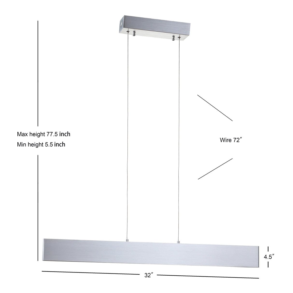 Draper Dimmable Adjustable Integrated LED Metal Linear Pendant