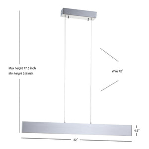 Draper Dimmable Adjustable Integrated LED Metal Linear Pendant