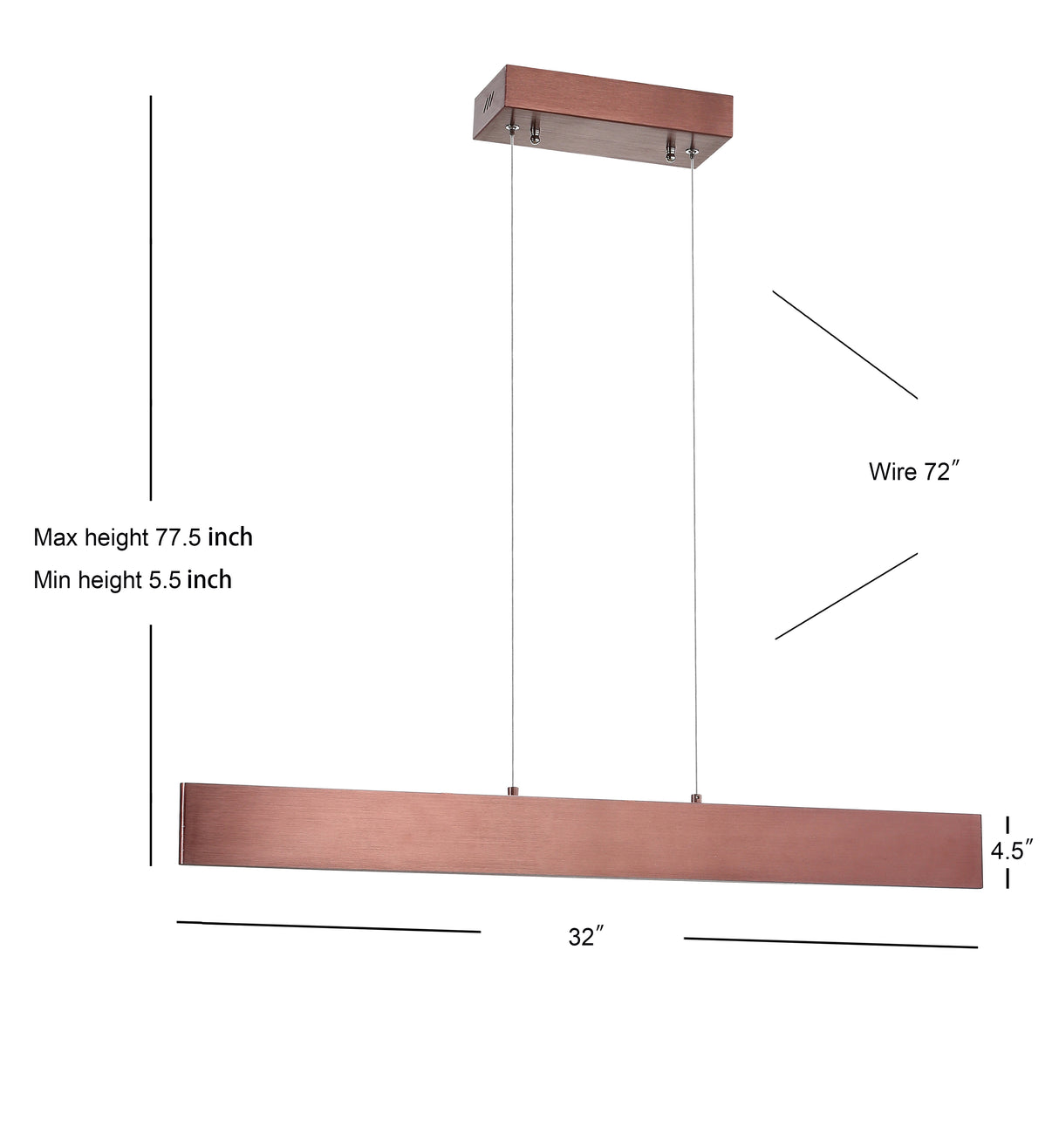 Draper Dimmable Adjustable Integrated LED Metal Linear Pendant