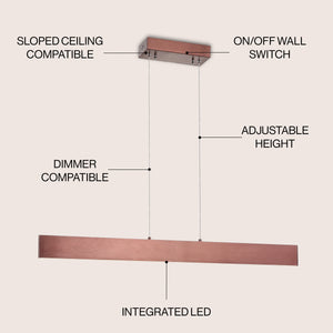 Draper Dimmable Adjustable Integrated LED Metal Linear Pendant