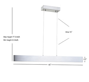 Draper Dimmable Adjustable Integrated LED Metal Linear Pendant