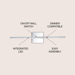 Makena modern minimalist dimmable integrated led metal wall sconce
