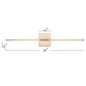 Makena modern minimalist dimmable integrated led metal wall sconce