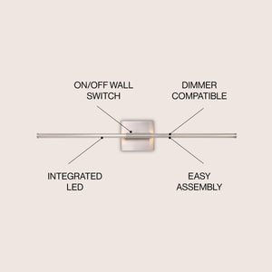 Makena modern minimalist dimmable integrated led metal wall sconce
