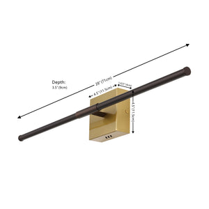 Makena modern minimalist dimmable integrated led metal wall sconce