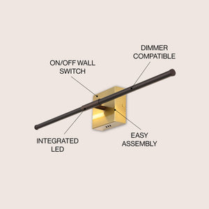 Makena modern minimalist dimmable integrated led metal wall sconce