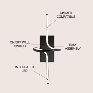 Sketch Minimalist Metal Integrated LED Vanity Light Sconce