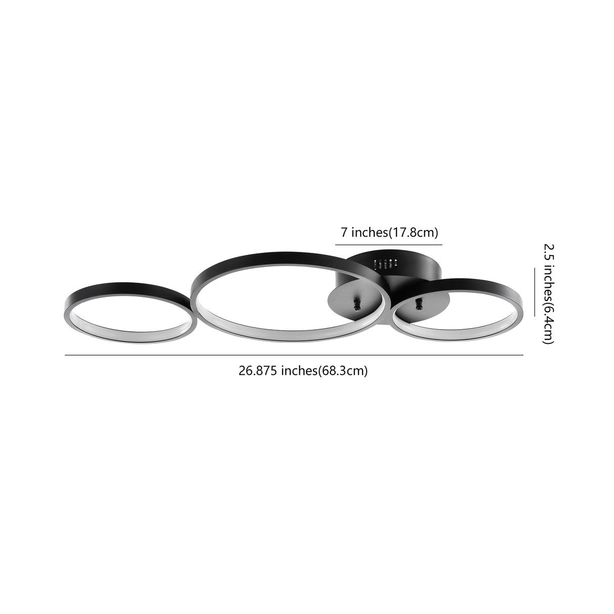 Nube 3-Light Contemporary Modern Metal Integrated LED Flush Mount