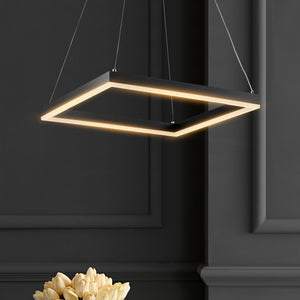 Nero Square Contemporary Modern Metal Integrated LED Pendant Light