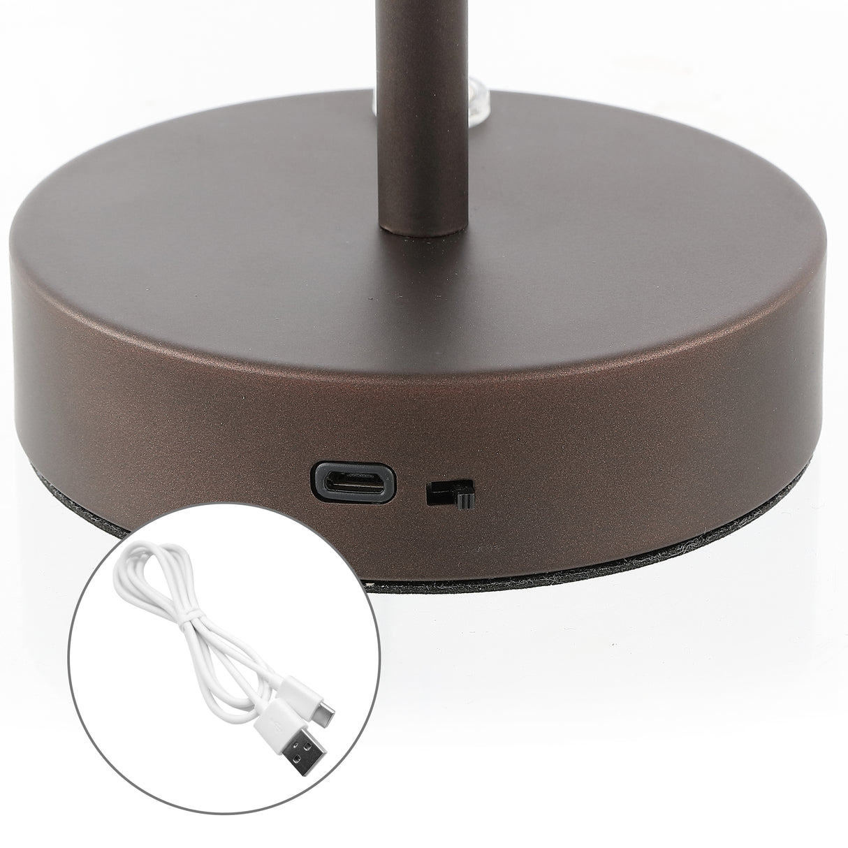 Xavier Bohemian Farmhouse Iron Rechargeable Integrated Portable LED Table Lamp
