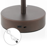 Xavier Bohemian Farmhouse Iron Rechargeable Integrated Portable LED Table Lamp