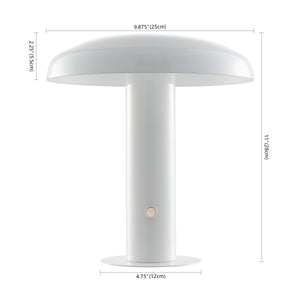 Suillius Contemporary Bohemian Rechargeable/Cordless Iron Integrated Portable LED Mushroom Table Lamp