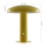 Suillius Contemporary Bohemian Rechargeable/Cordless Iron Integrated Portable LED Mushroom Table Lamp