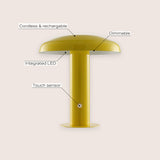Suillius Contemporary Bohemian Rechargeable/Cordless Iron Integrated Portable LED Mushroom Table Lamp