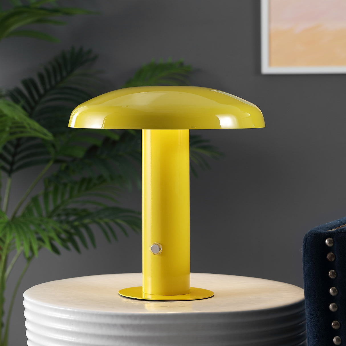Suillius Contemporary Bohemian Rechargeable/Cordless Iron Integrated Portable LED Mushroom Table Lamp