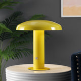 Suillius Contemporary Bohemian Rechargeable/Cordless Iron Integrated Portable LED Mushroom Table Lamp