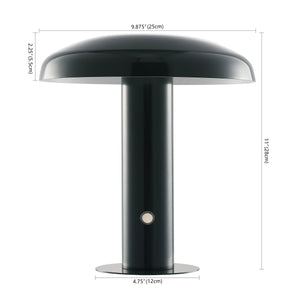 Suillius Contemporary Bohemian Rechargeable/Cordless Iron Integrated Portable LED Mushroom Table Lamp