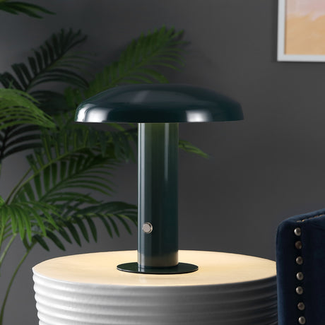 Suillius Contemporary Bohemian Rechargeable/Cordless Iron Integrated Portable LED Mushroom Table Lamp