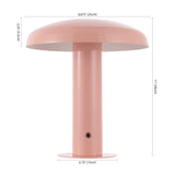 Suillius Contemporary Bohemian Rechargeable/Cordless Iron Dimmable Integrated LED Mushroom Table Lamp