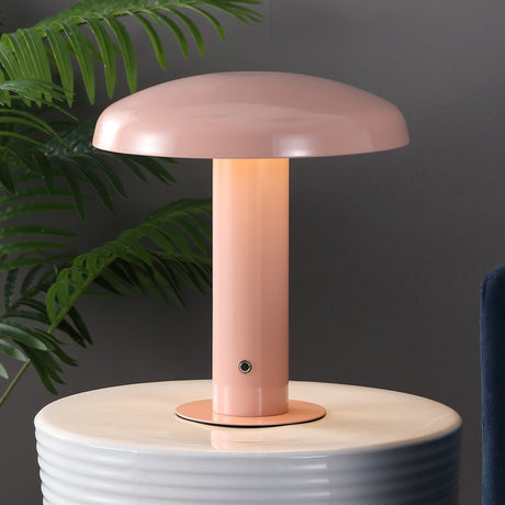 Suillius Contemporary Bohemian Rechargeable/Cordless Iron Dimmable Integrated LED Mushroom Table Lamp