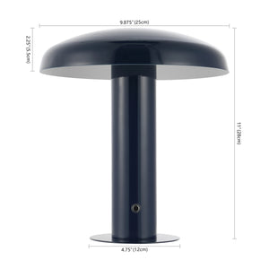 Suillius Contemporary Bohemian Rechargeable/Cordless Iron Dimmable Integrated LED Mushroom Table Lamp