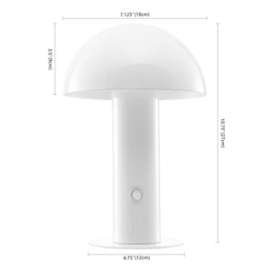 Boletus Contemporary Bohemian Rechargeable/Cordless Iron Integrated Portable LED Mushroom Table Lamp
