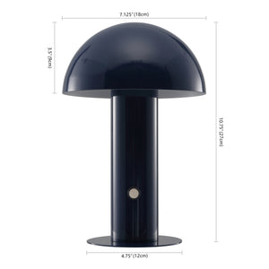 Boletus Contemporary Bohemian Rechargeable/Cordless Iron Integrated Portable LED Mushroom Table Lamp
