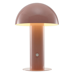 Boletus Contemporary Bohemian Rechargeable/Cordless Iron Integrated Portable LED Mushroom Table Lamp