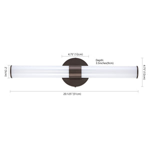 Brooks 1-Light Industrial Mid-Century Iron Integrated LED Vanity Light