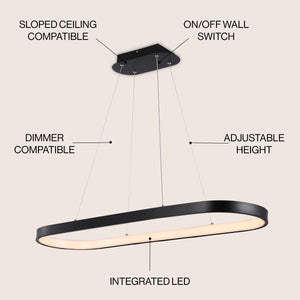 Nolan Modern Bohemian Iron Linear Integrated LED Pendant