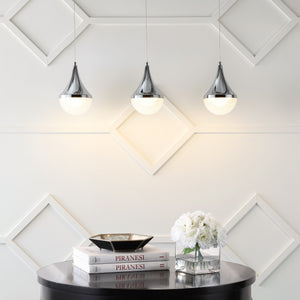 Elyse 3-Light Modern Mid-Century Iron/Acrylic Integrated Linear LED Pendant