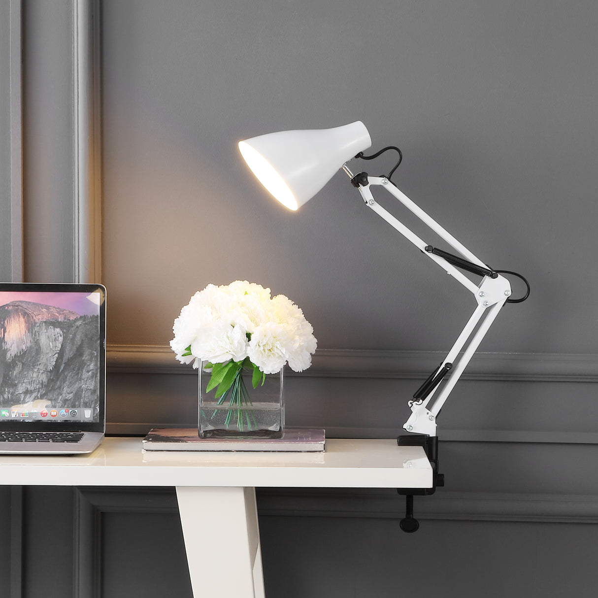 Odile Classic Industrial Adjustable Articulated Clamp-On LED Task Lamp