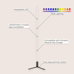 Potts Modern Contemporary Aluminum/Iron Integrated LED Post Floor Lamp