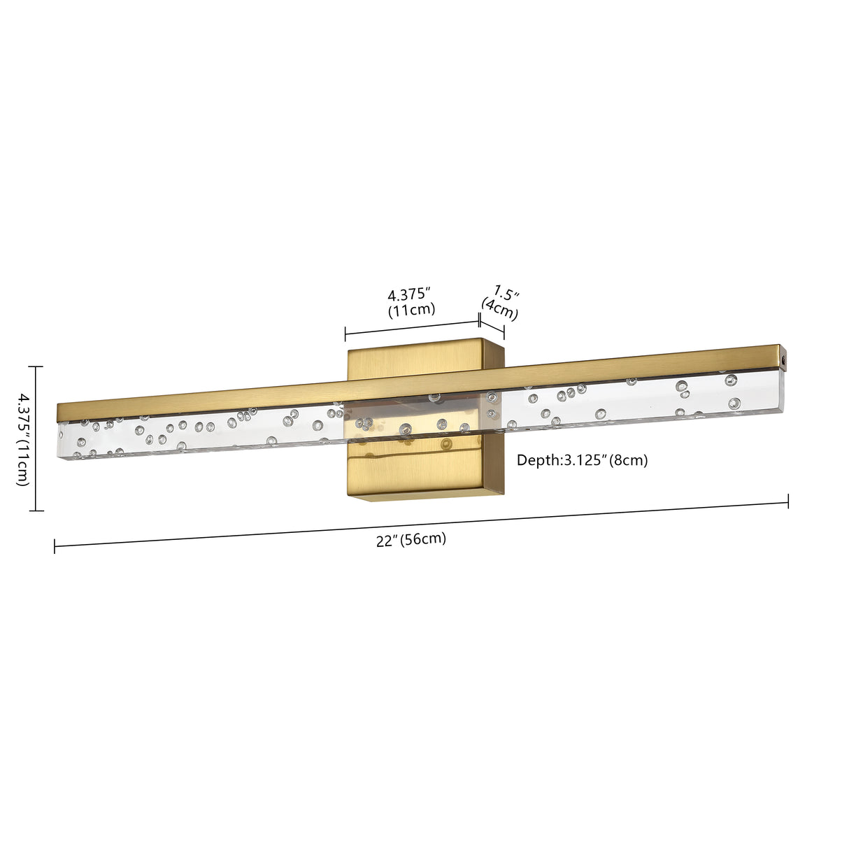 Mario 1-Light Modern Contemporary 360-Degree Rotatable Iron/Seeded Acrylic Integrated LED Vanity Light