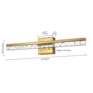 Mario 1-Light Modern Contemporary 360-Degree Rotatable Iron/Seeded Acrylic Integrated LED Vanity Light