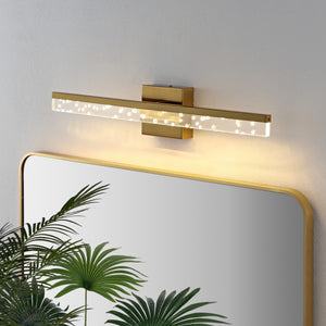 Mario 1-Light Modern Contemporary 360-Degree Rotatable Iron/Seeded Acrylic Integrated LED Vanity Light