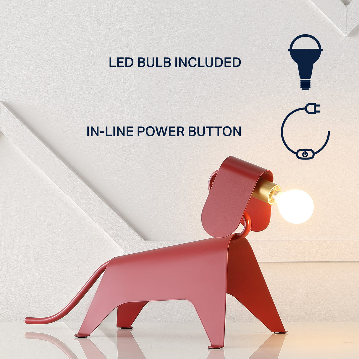 Rover Modern Industrial Iron Canine LED Kids' Lamp