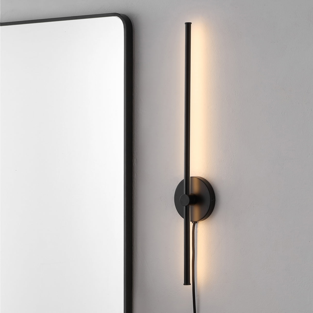 Anton 1-light modern minimalist iron adjustable bar integrated led plug-in sconce