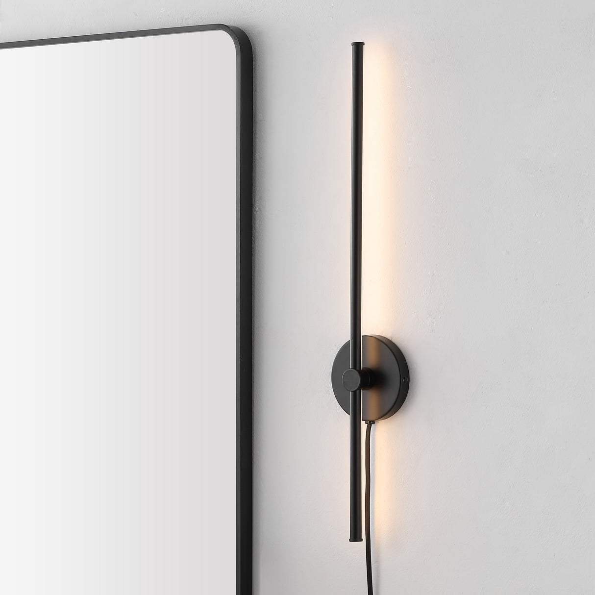 Anton 1-light modern minimalist iron adjustable bar integrated led plug-in sconce
