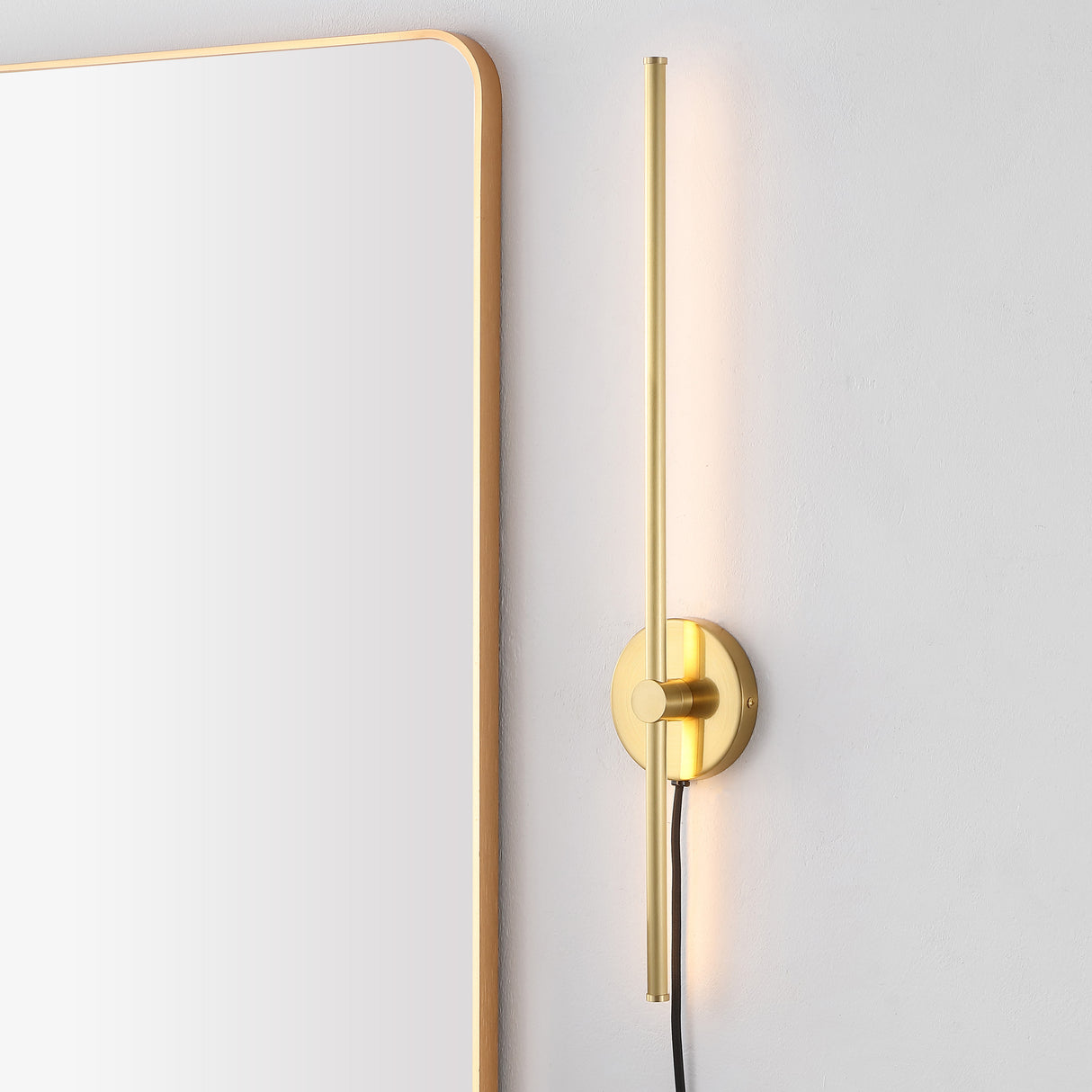 Anton 1-light modern minimalist iron adjustable bar integrated led plug-in sconce