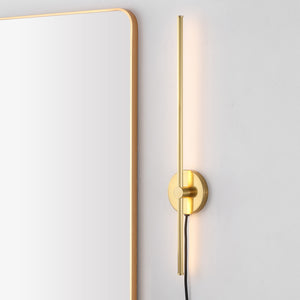 Anton 1-light modern minimalist iron adjustable bar integrated led plug-in sconce