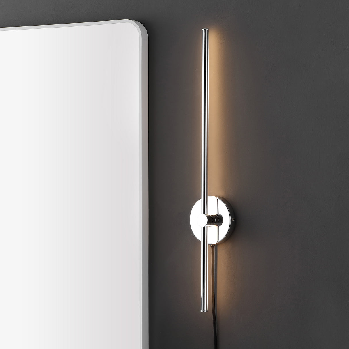 Anton 1-light modern minimalist iron adjustable bar integrated led plug-in sconce