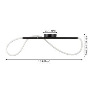 Alessio contemporary minimalist 360 adjustable silicone neon rope dimmable linear integrated led flush mount