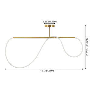 Alessio contemporary minimalist 360 adjustable silicone neon rope dimmable linear integrated led flush mount